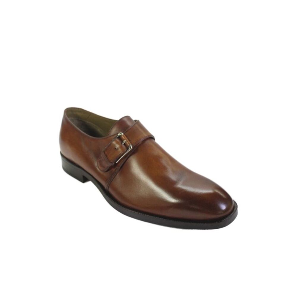 Tardini Mens Genuine French Calf Buckle Detail Dress Shoes Brown Size 9.5